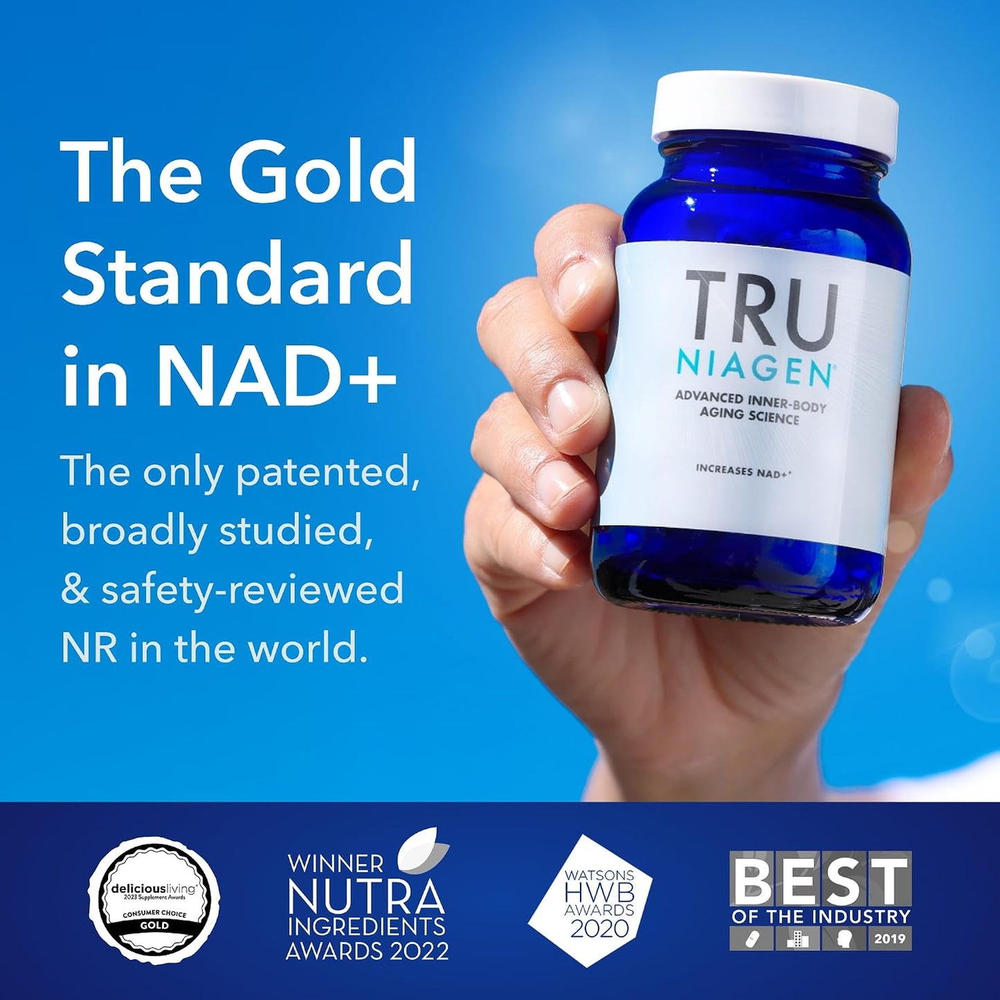 TRU NIAGEN Patented NAD+ Supplement, 300mg Niagen, 90 Servings | Nicotinamide Riboside